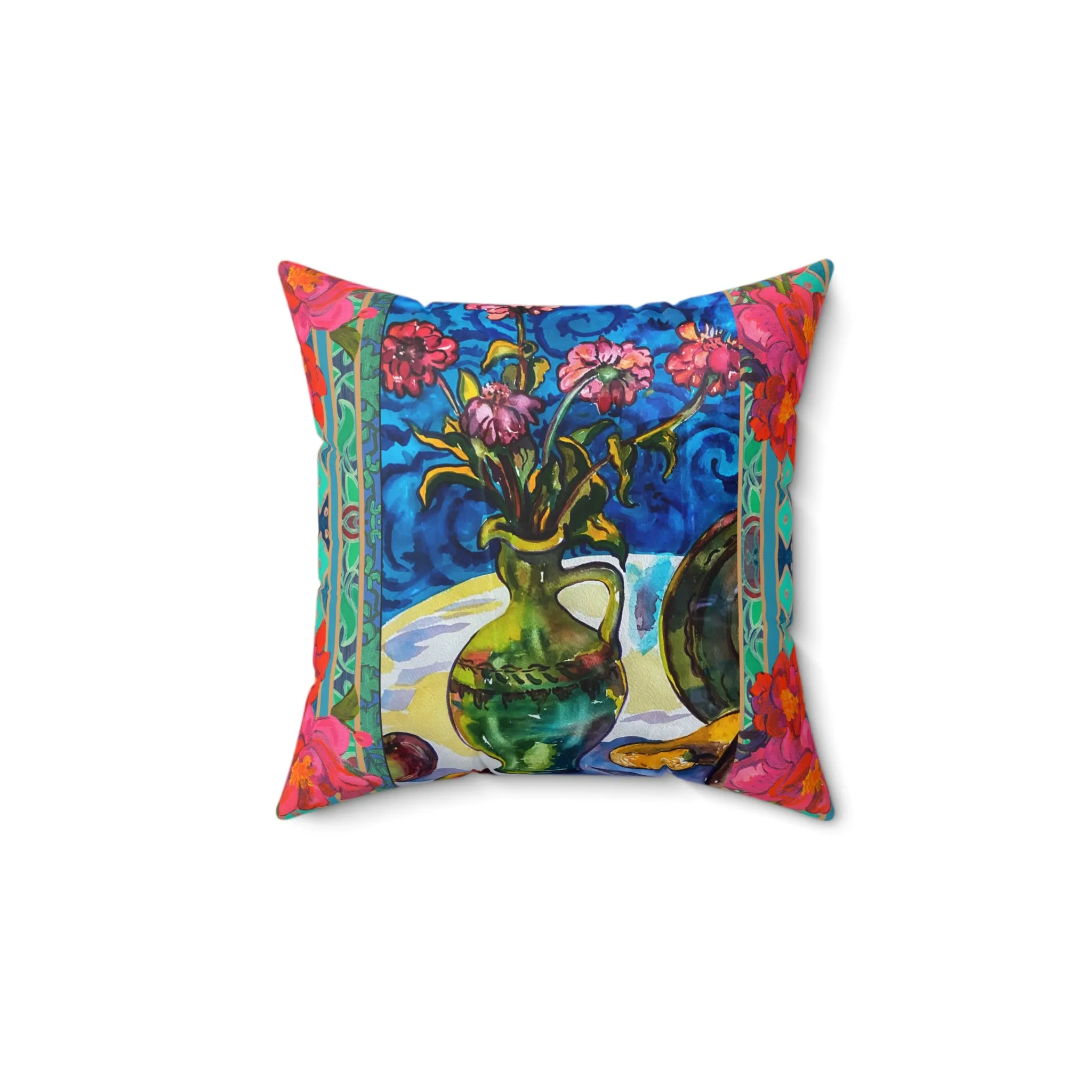 Decorative Pillow - Green Vase