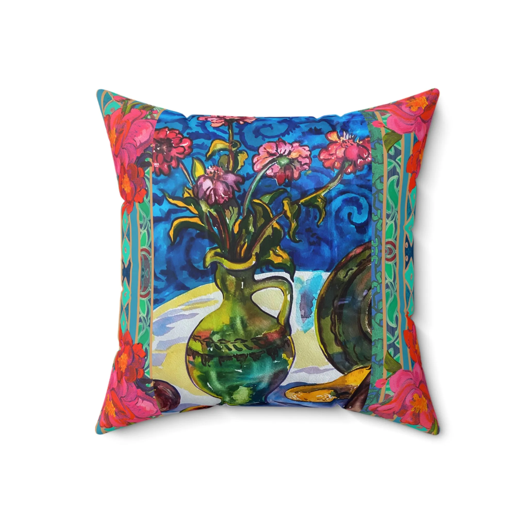 Decorative Pillow - Green Vase