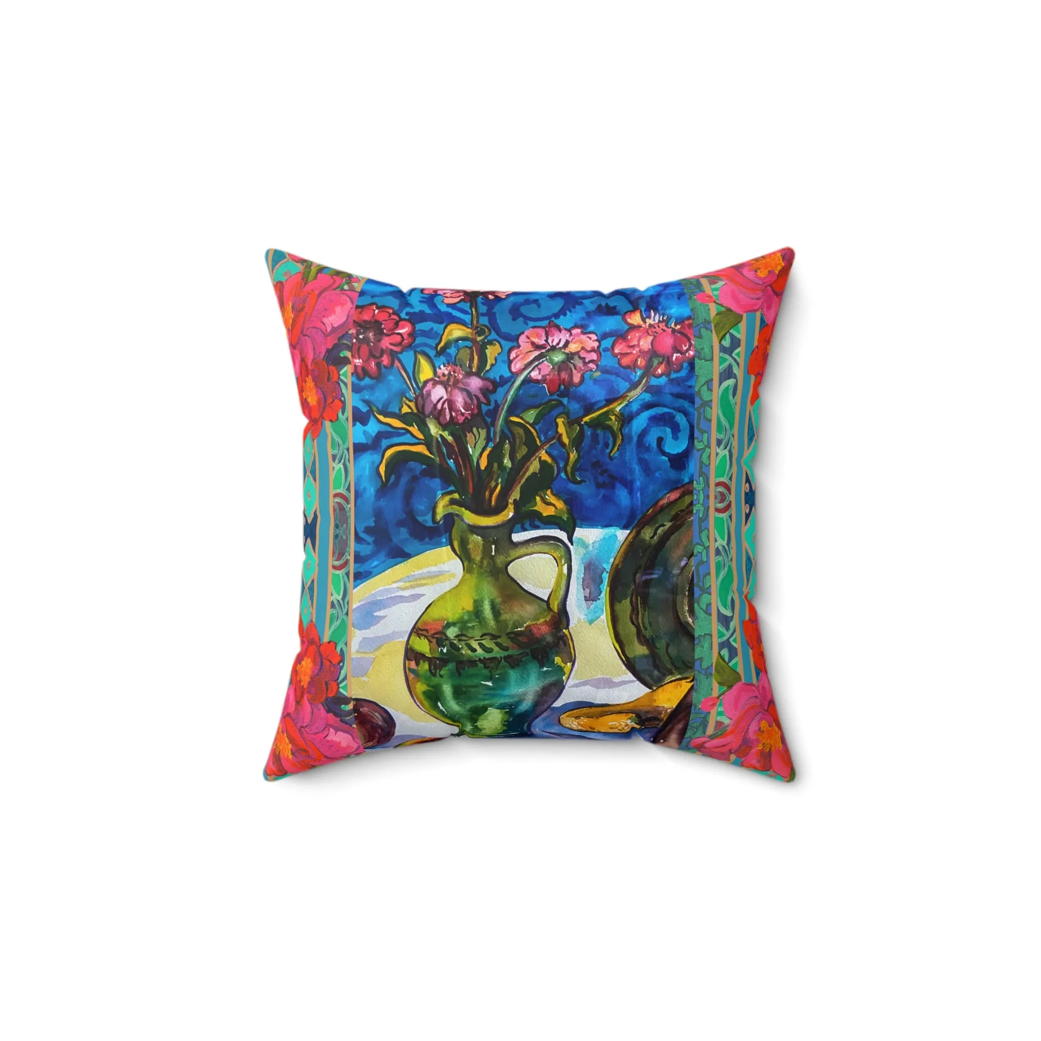 Decorative Pillow - Green Vase