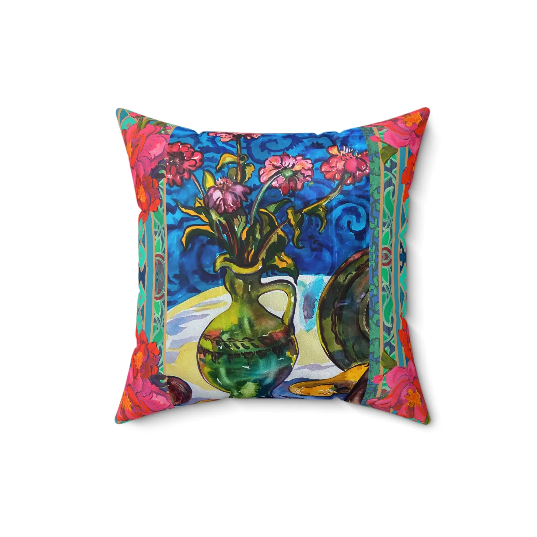 Decorative Pillow - Green Vase