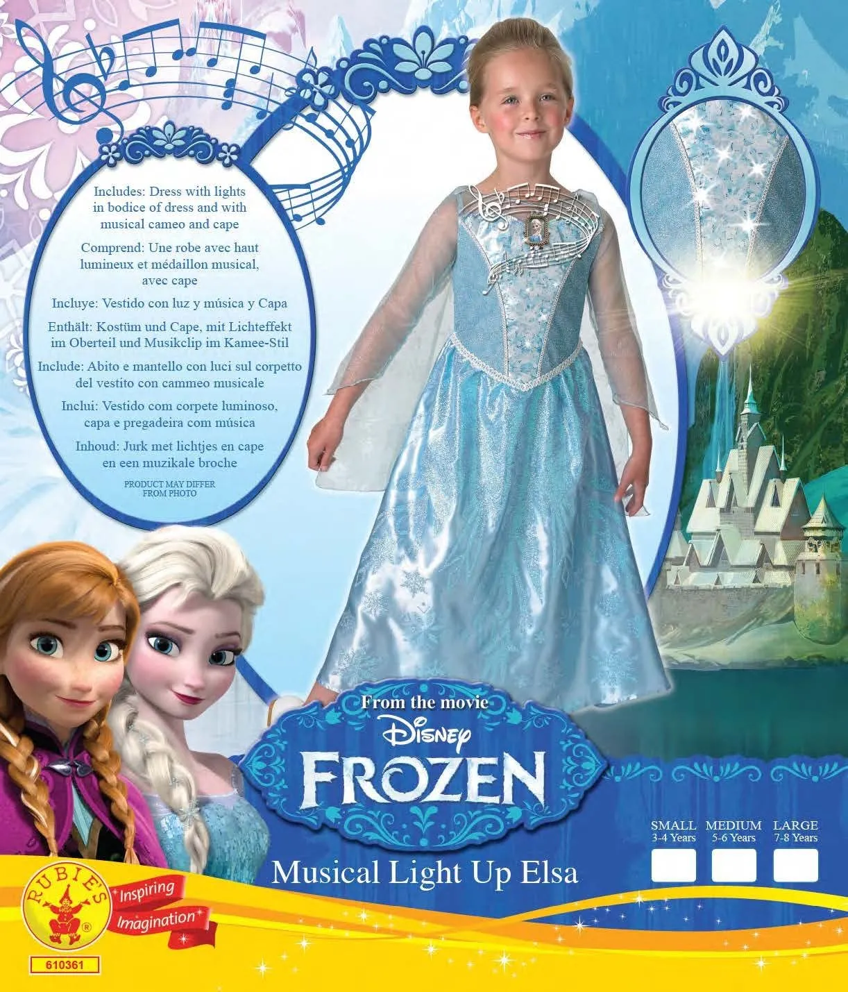 Dis Frozen Elsa Musical/Light Up Costume