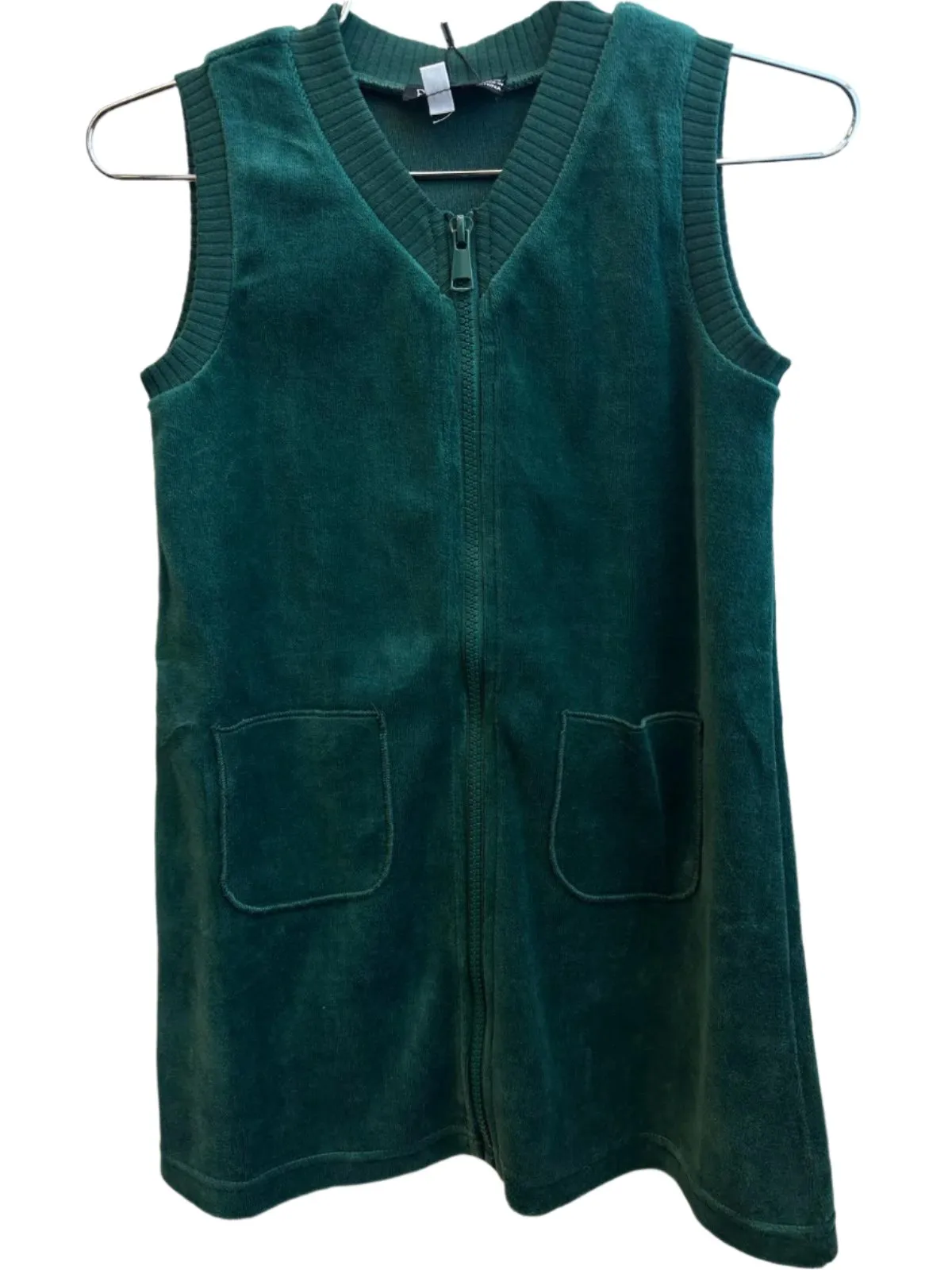 dress velour jumper button down - pine green