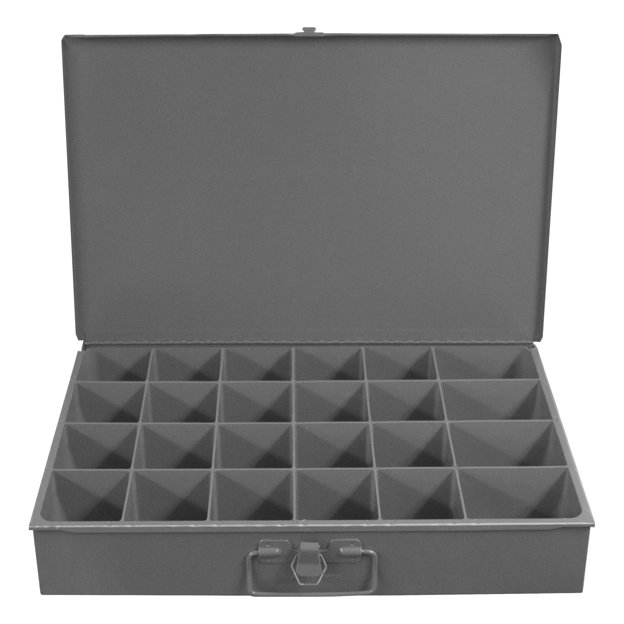 Durham Large, Steel, Compartment Box, 24 Compartments, Gray