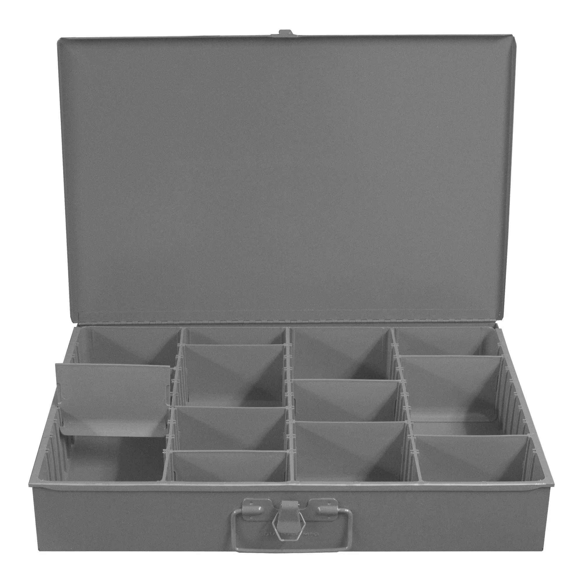 Durham Large, Steel, Compartment Box, Adjustable Opening, Vertical, Gray