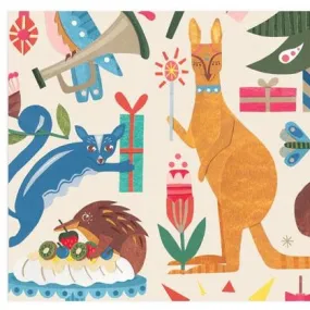 Earth Greetings Folded Wrapping Paper - Festive Fauna*