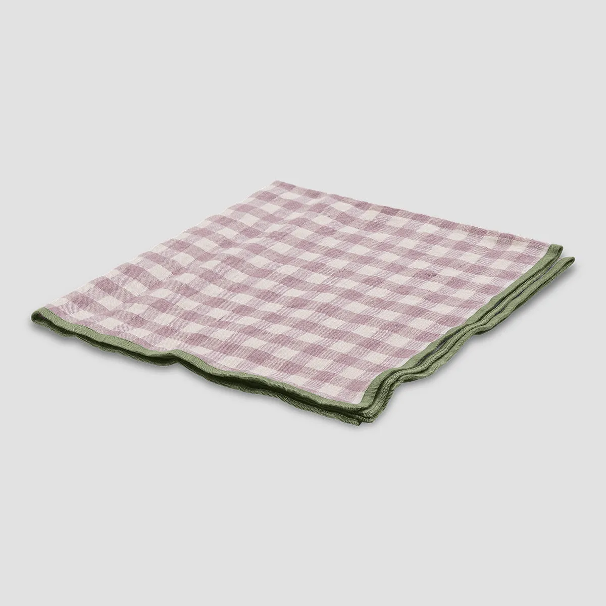 Elderberry Gingham Linen Napkins Set of 4