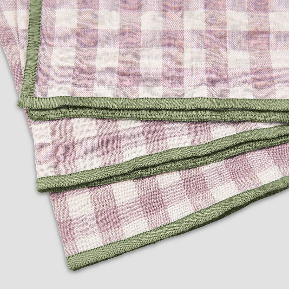 Elderberry Gingham Linen Napkins Set of 4