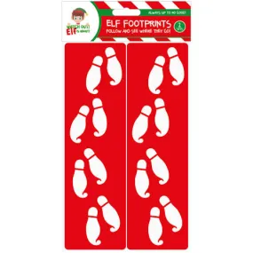 Elf Footprint Stencils - 2 Pack Festive Holiday Decoration Santa Claus Father Christmas