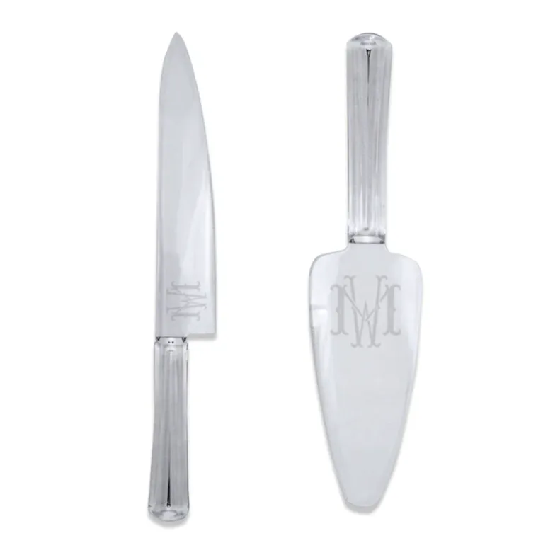 Engraved Acrylic Cake Knife & Server Set