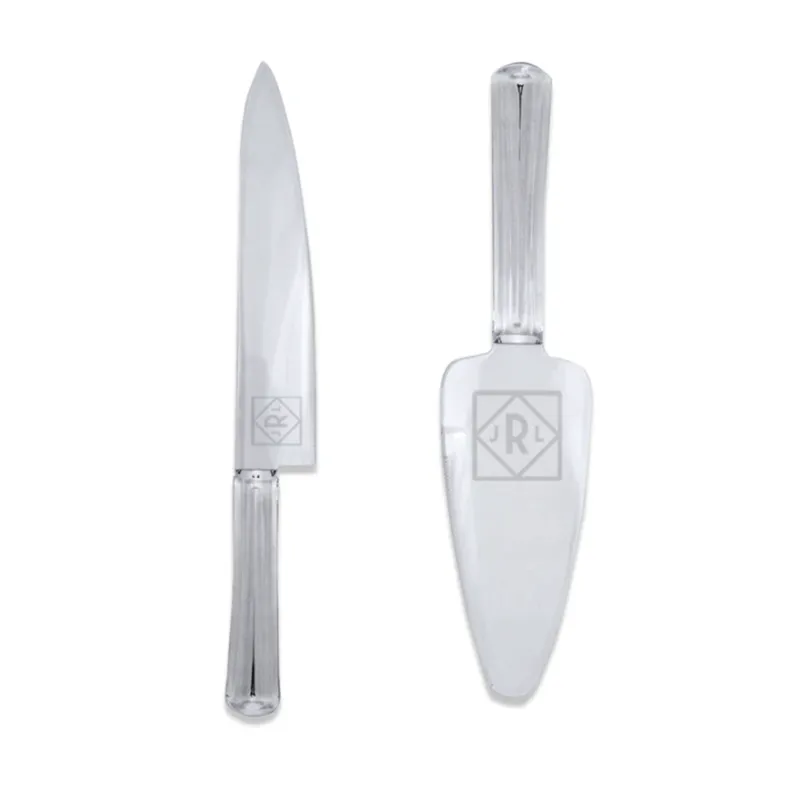 Engraved Acrylic Cake Knife & Server Set