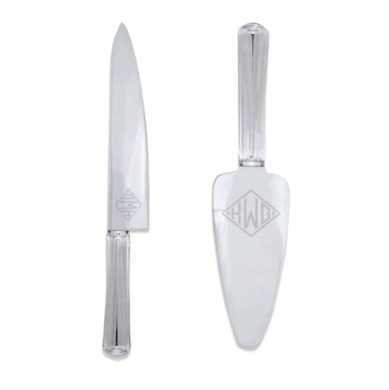 Engraved Acrylic Cake Knife & Server Set