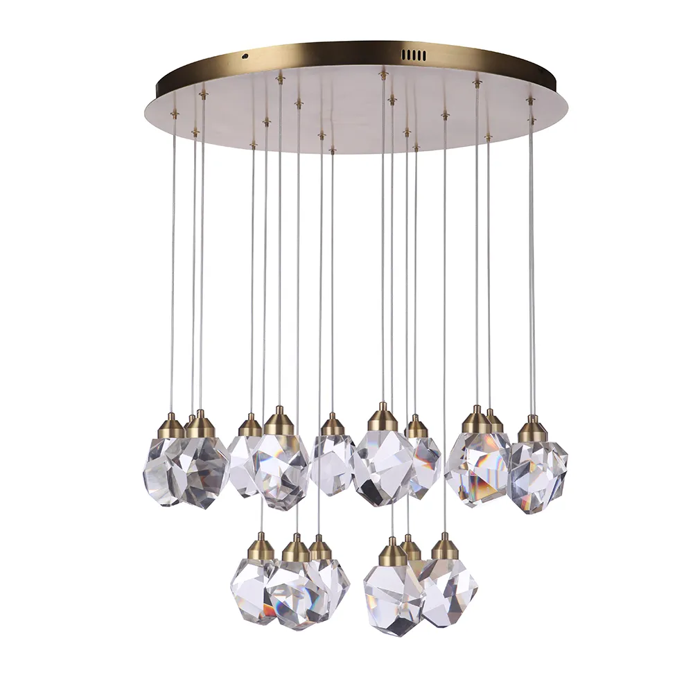 Euclid 18 Light LED Chandelier - Aged Brass