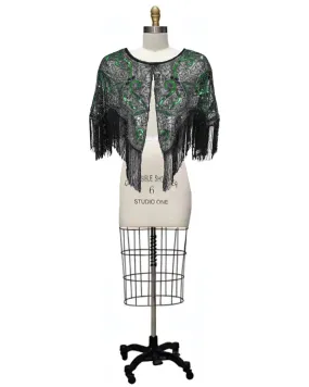 Florence- the Lace 1920s Style Caplet with Fringe 10 Colors