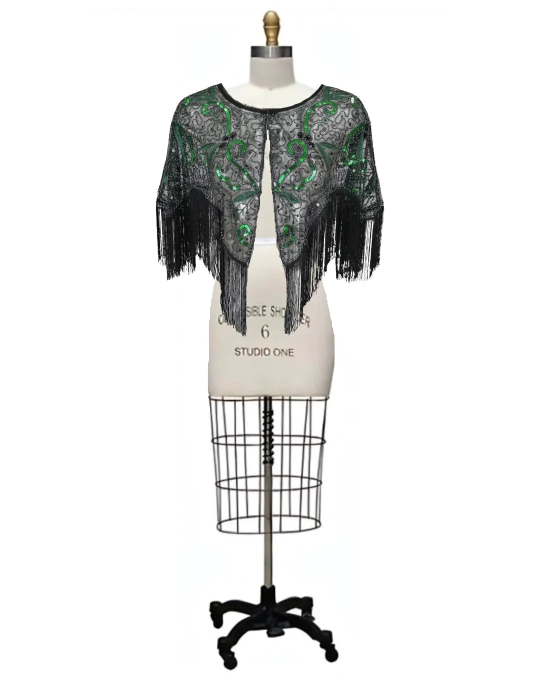 Florence- the Lace 1920s Style Caplet with Fringe 10 Colors