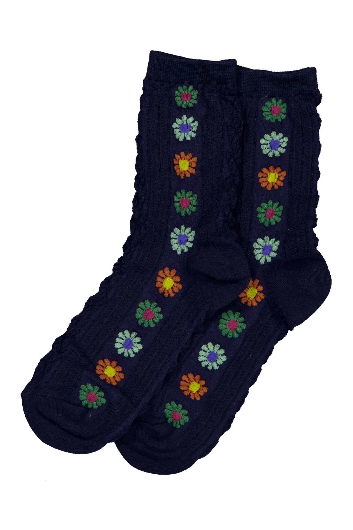 Flower Power Socks Navy