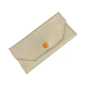 Folio- cream leather and orange wallet