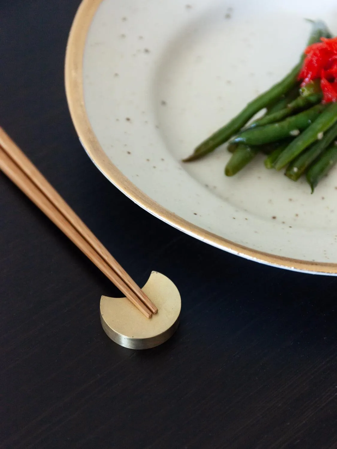 Futagami Brass Chopstick Rests -  Four Moons