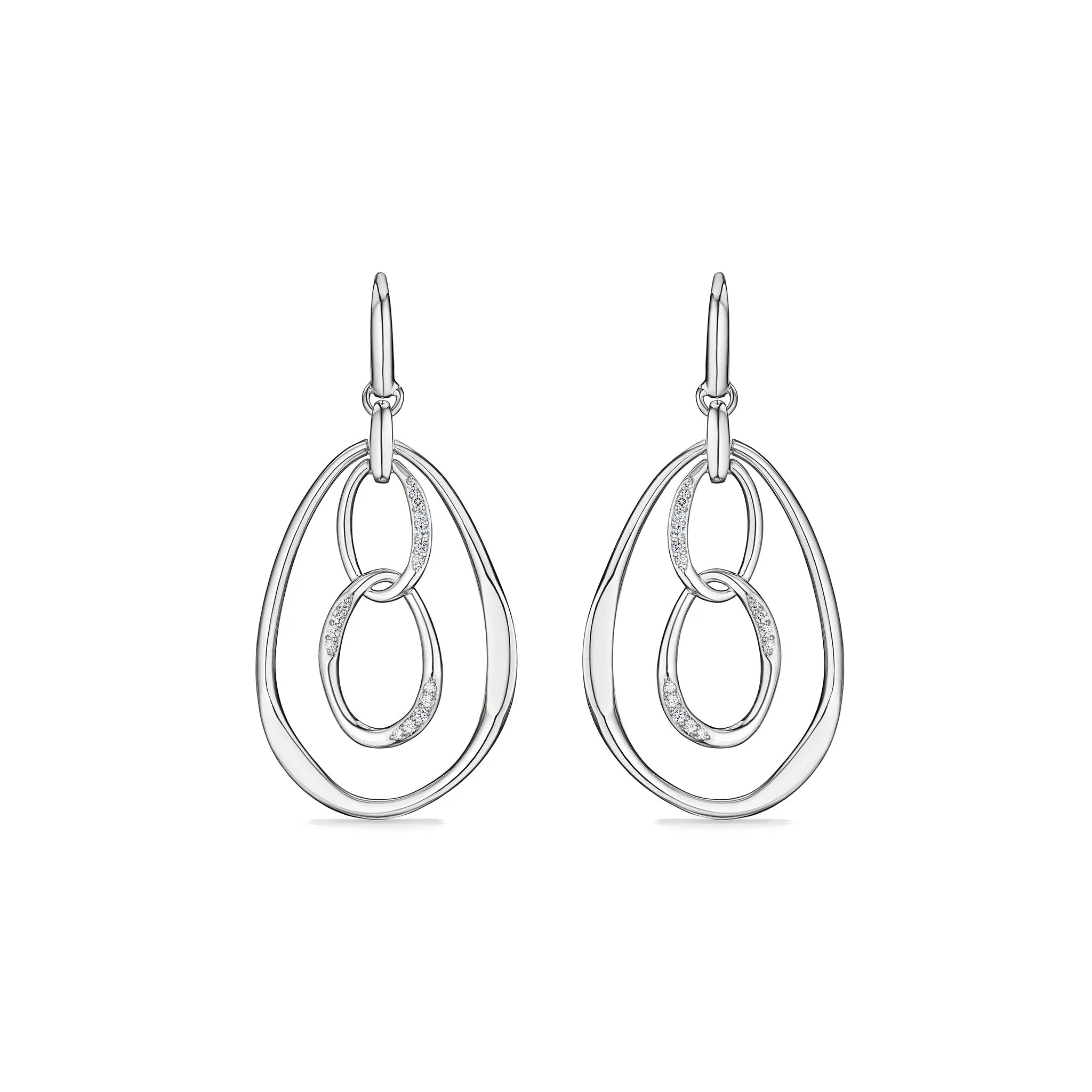 Gaia Drop Earrings with Diamonds