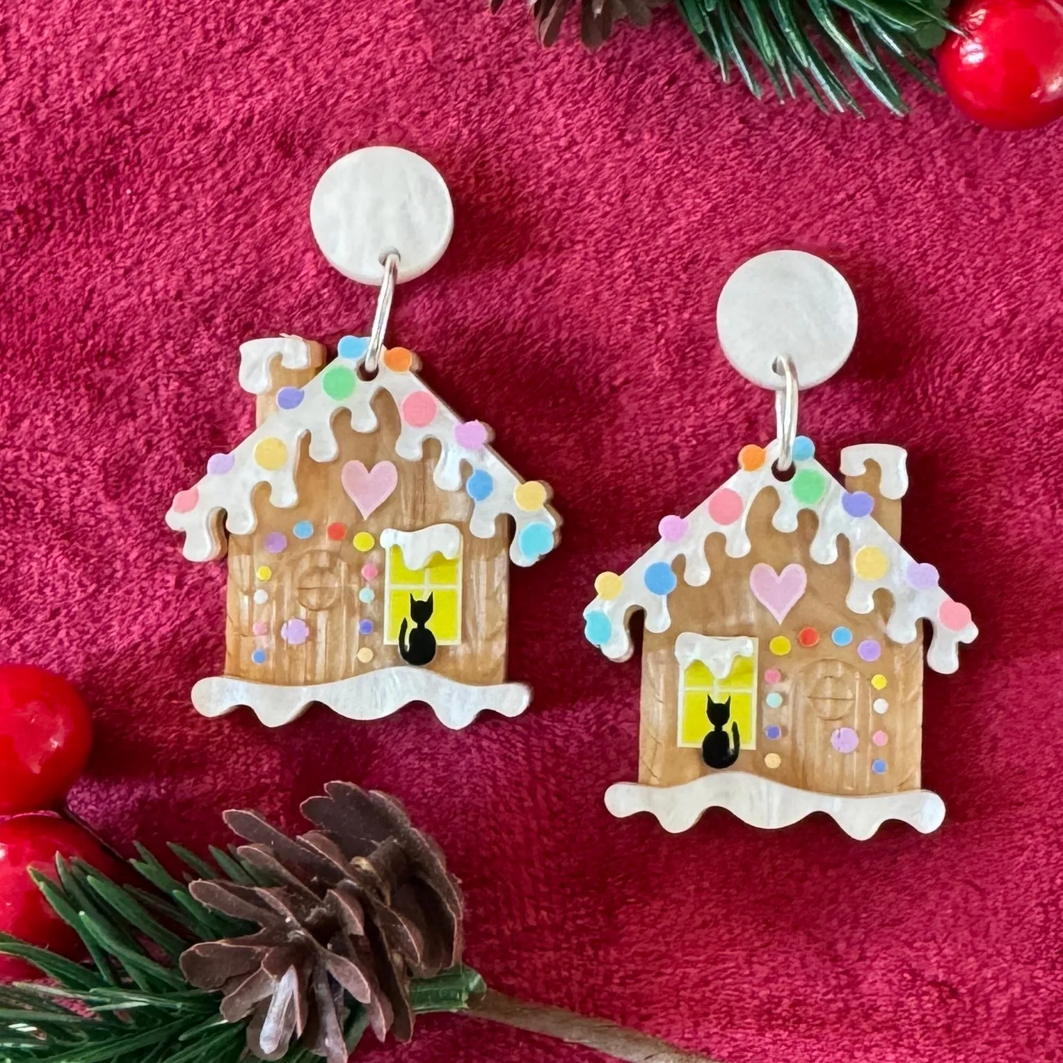 Gingerbread house  - earrings