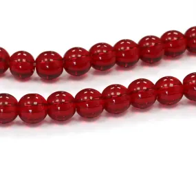 Glass Round Dark Red 6mm - 1 String