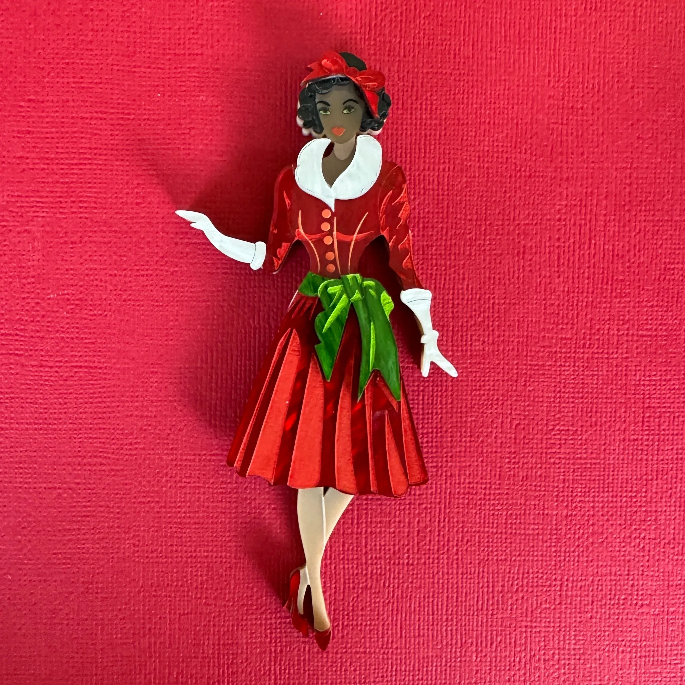 Gloria - Dark - retro vintage cut-out doll - Set of 2