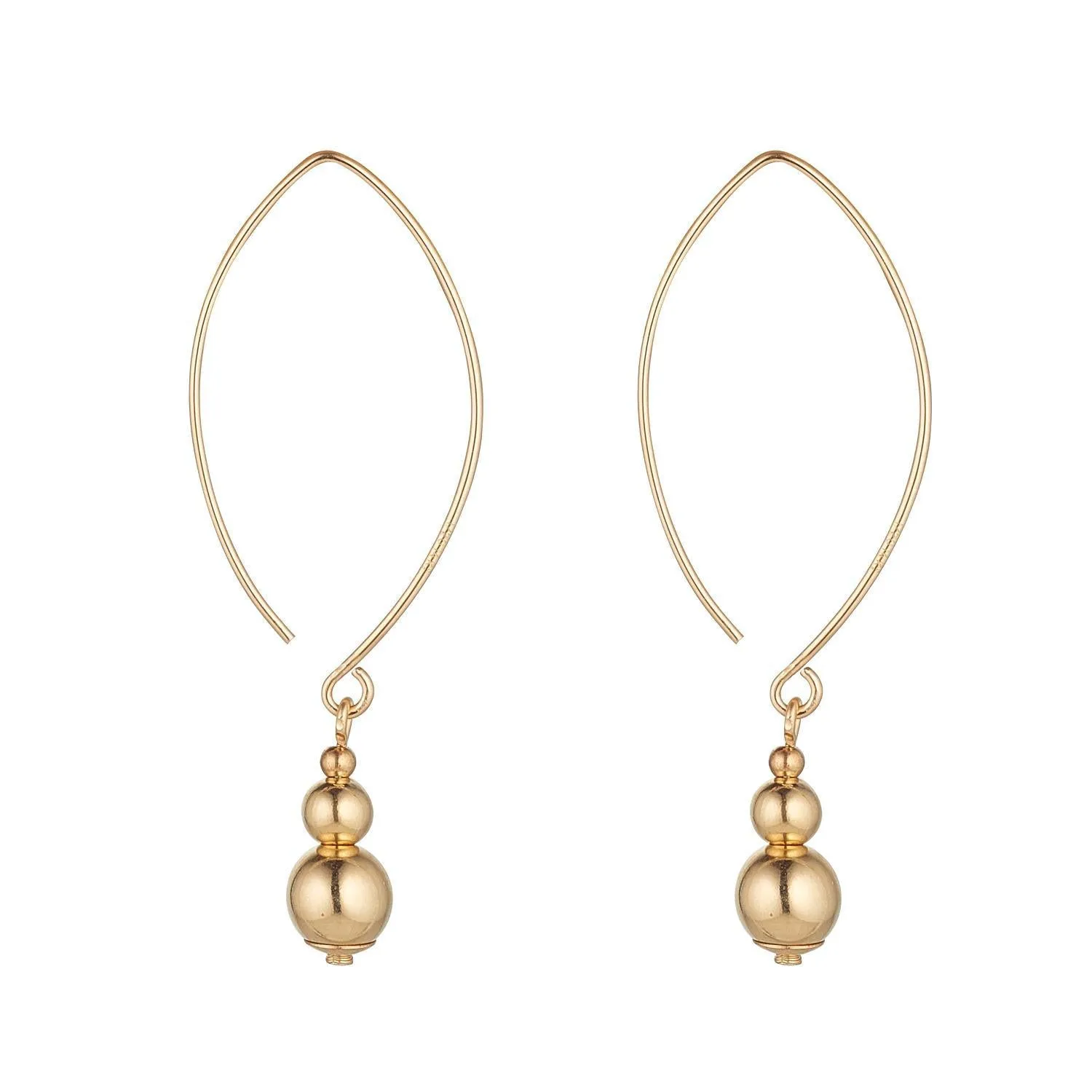 Gold Filled Triple Gold Ball Oval Open Earrings