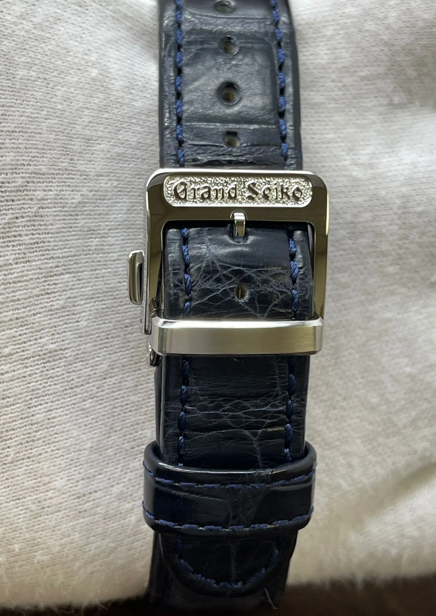 Grand Seiko Elegance Collection SBGA407G Blue Snowflake Dial Spring Drive Men's Watch