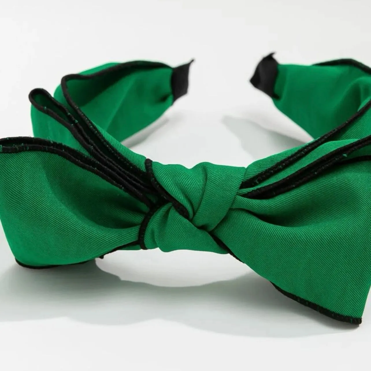 Green Bow Headband - Handmade Headpiece, Green Headpiece, Holiday Headband, Green Headband