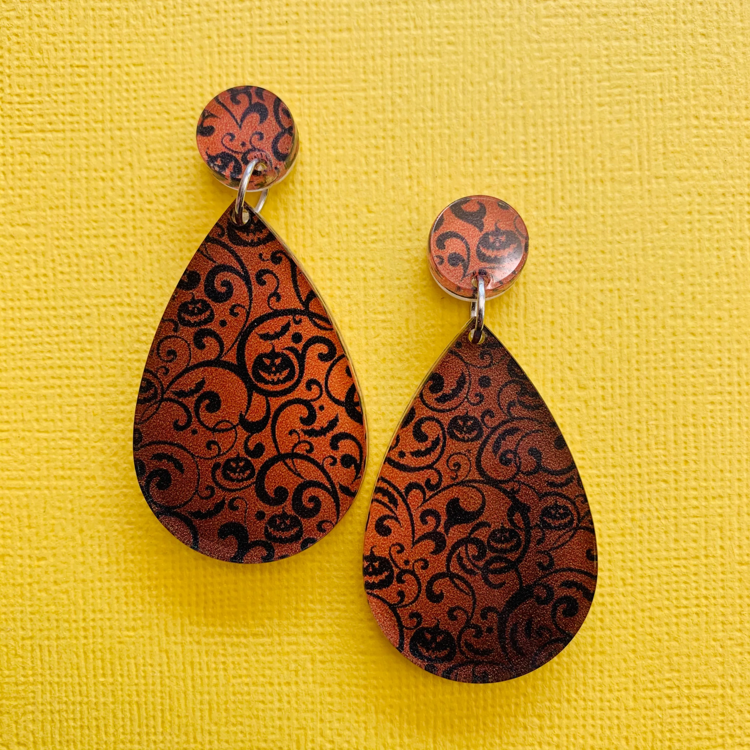 Halloween Pumpkin acrylic earrings