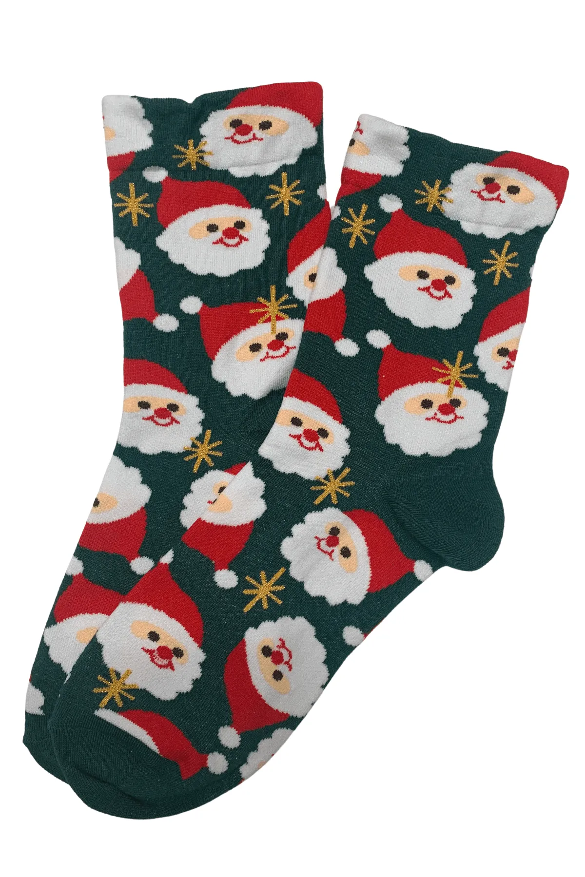 Happy Santa Socks Green