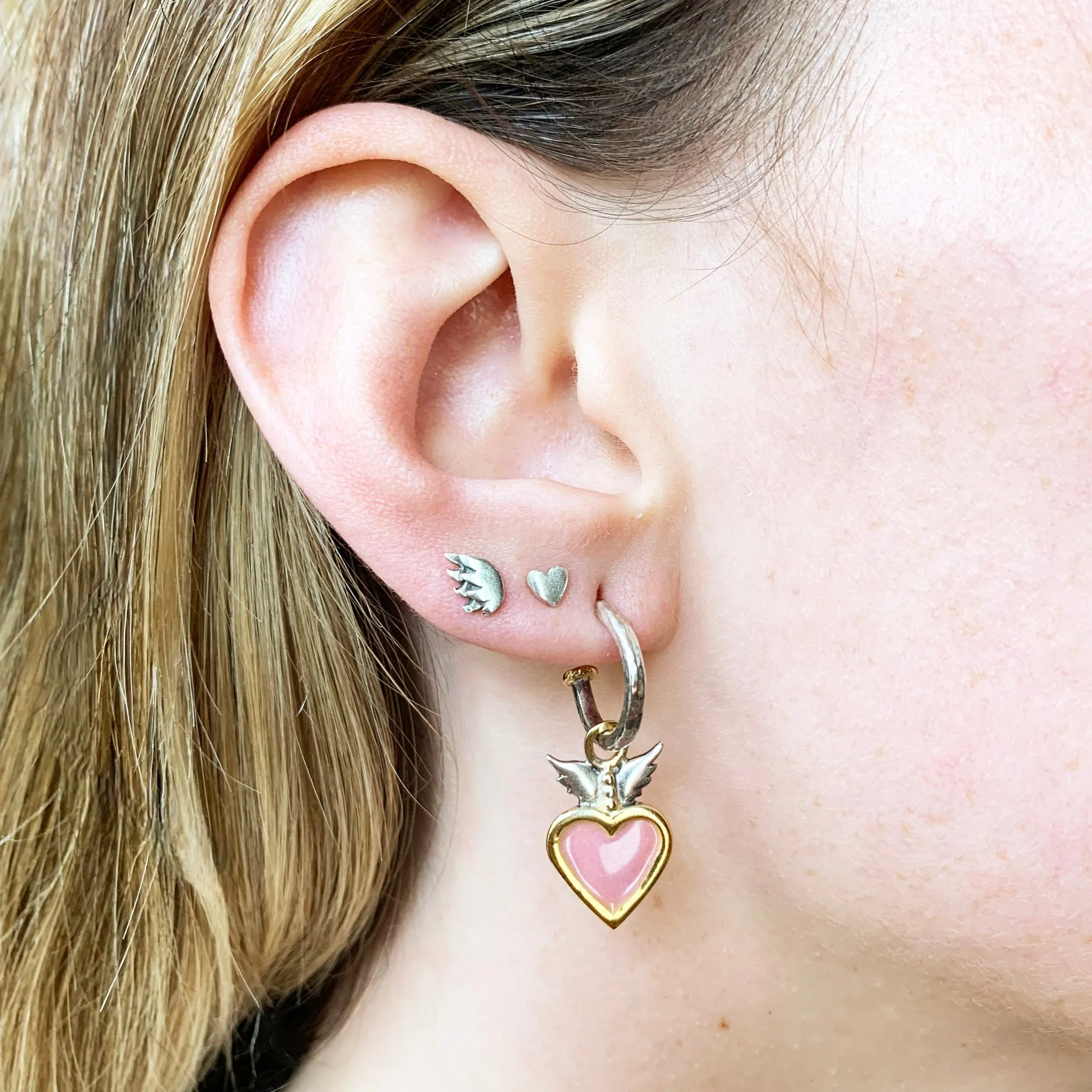 Highbury Heart Mini Hoop Earrings