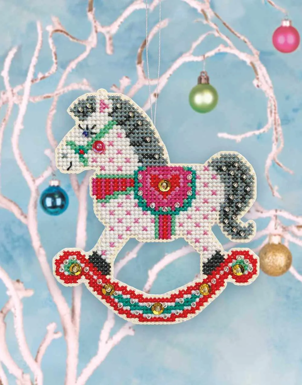 Holiday Horse Ornament Counted Cross Stitch Kit, Satsuma Street