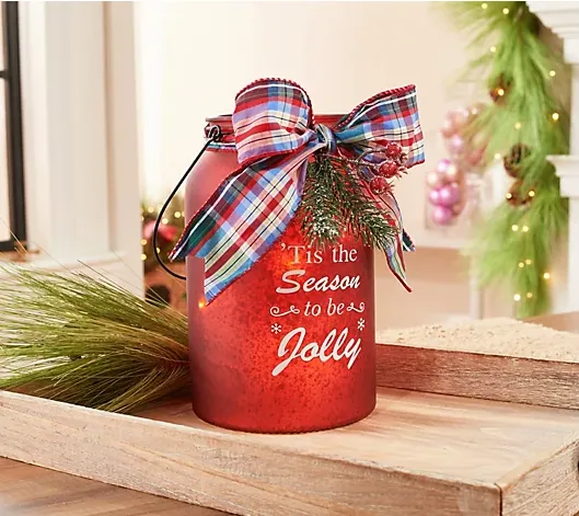 Illuminated Holiday Milk Jug with Sentiment by Valerie