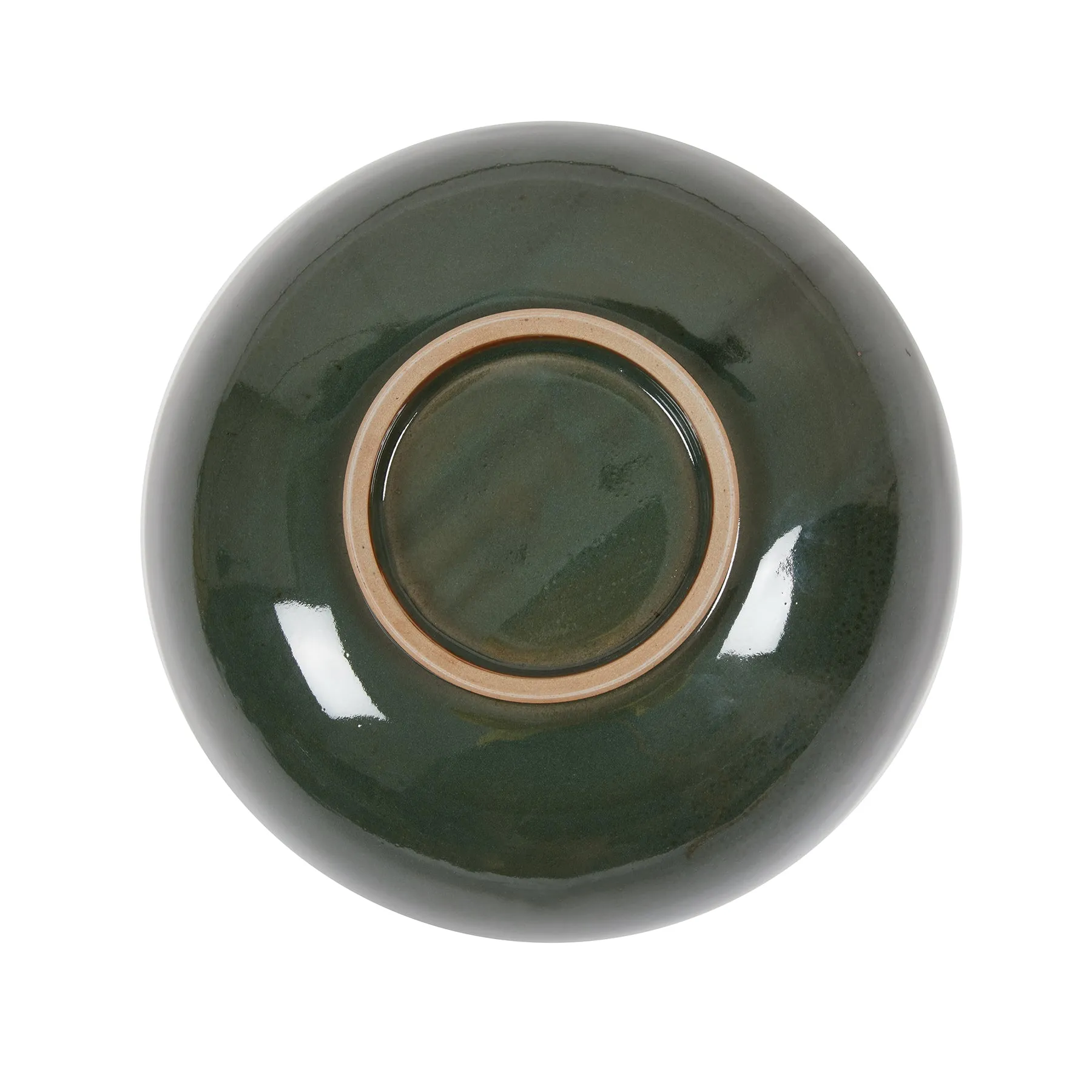 Keramische Werkstatt Margaretenhöhe Hand Thrown Stoneware Salad Bowl in Dark Green