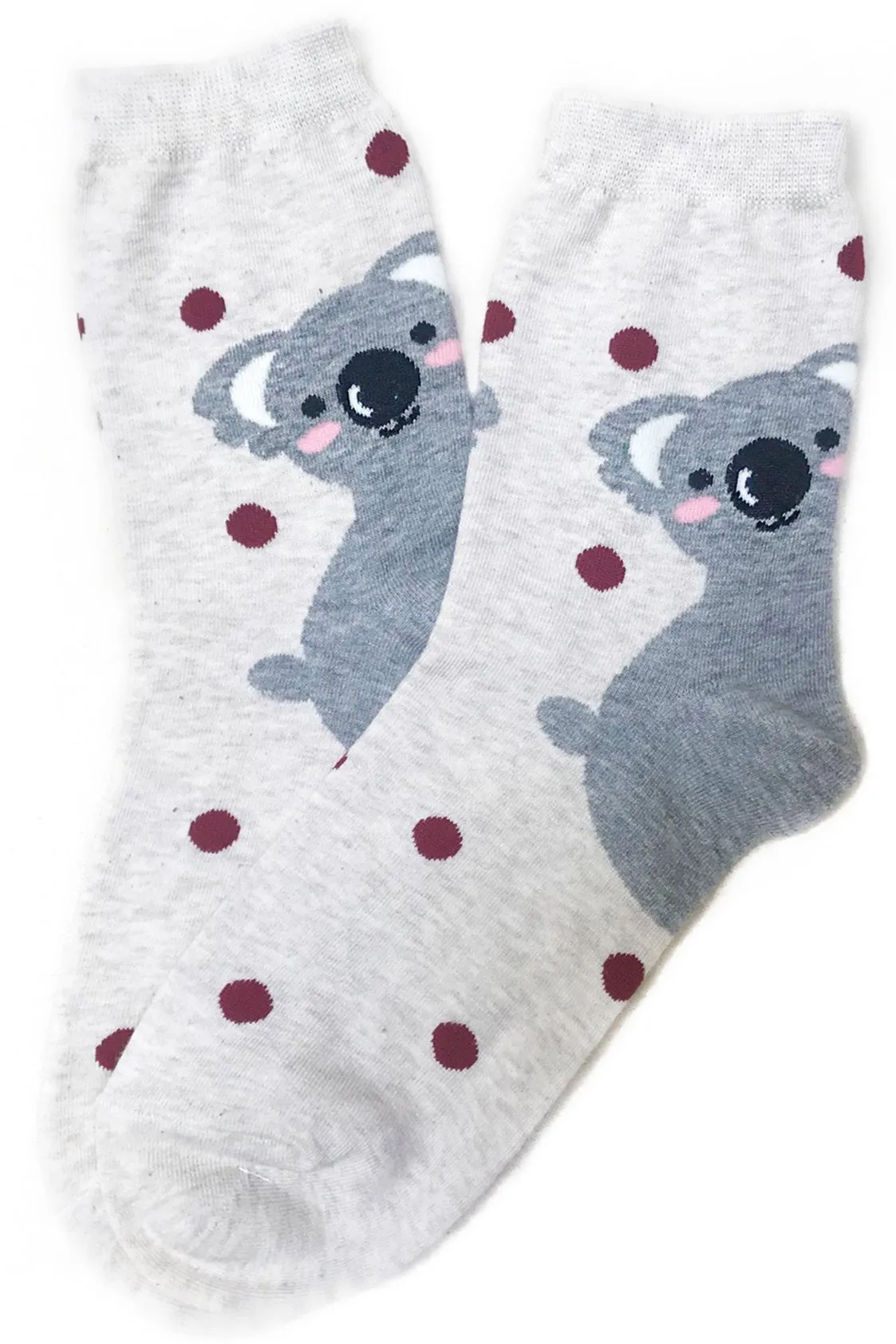 Koala Spot Cotton Socks Ecru