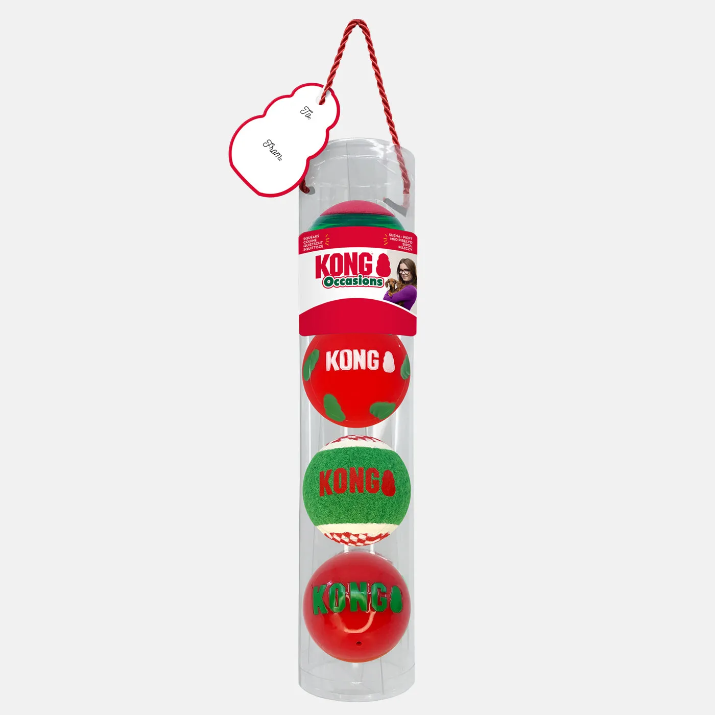 KONG Holiday Occassion Balls 4 Pack