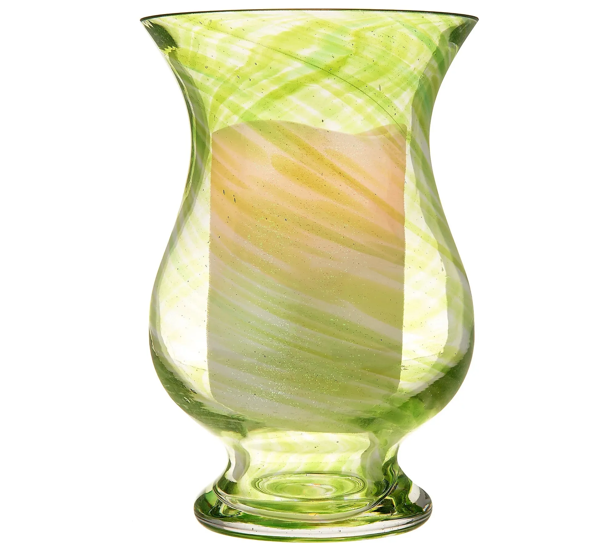 Lightscapes Art Glass Hurricane with Lightscapes Candle Red Color