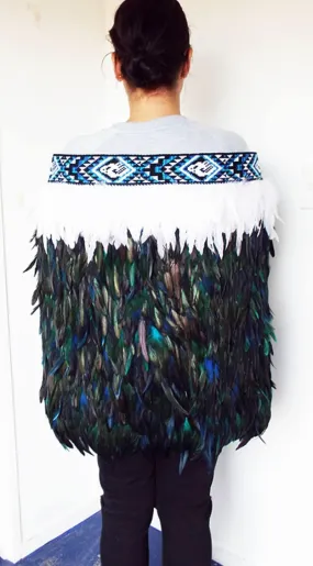 Maori Paua Blue Korowai Cape