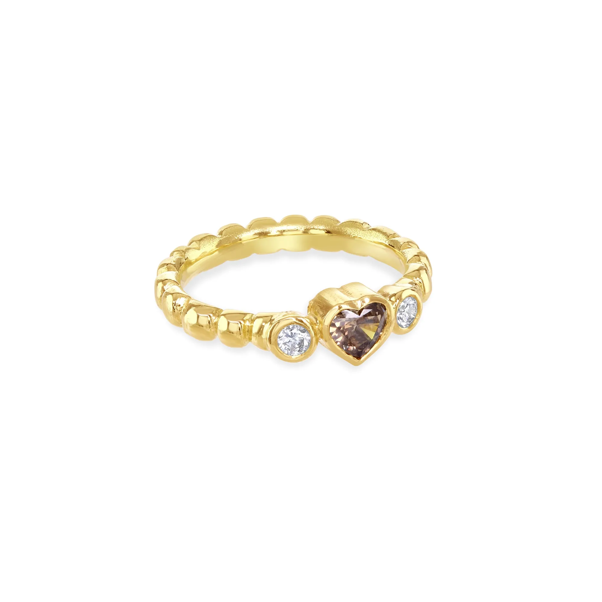 Mink Diamond Heart Tutti Frutti Ring