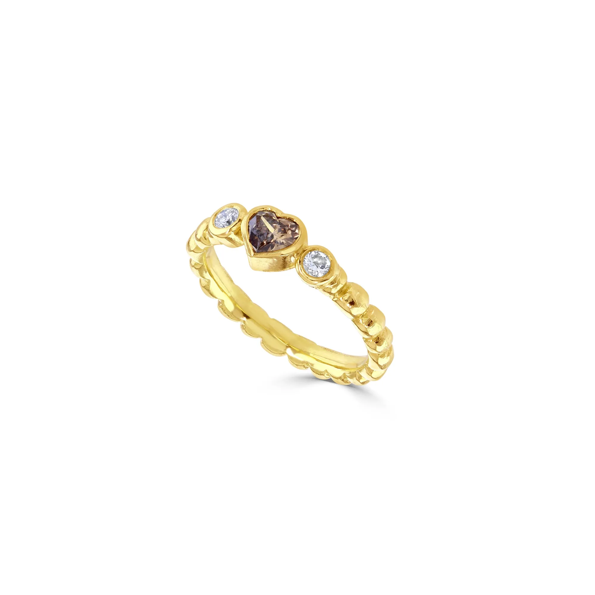 Mink Diamond Heart Tutti Frutti Ring