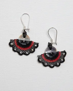 Needle Lace Fan Earrings