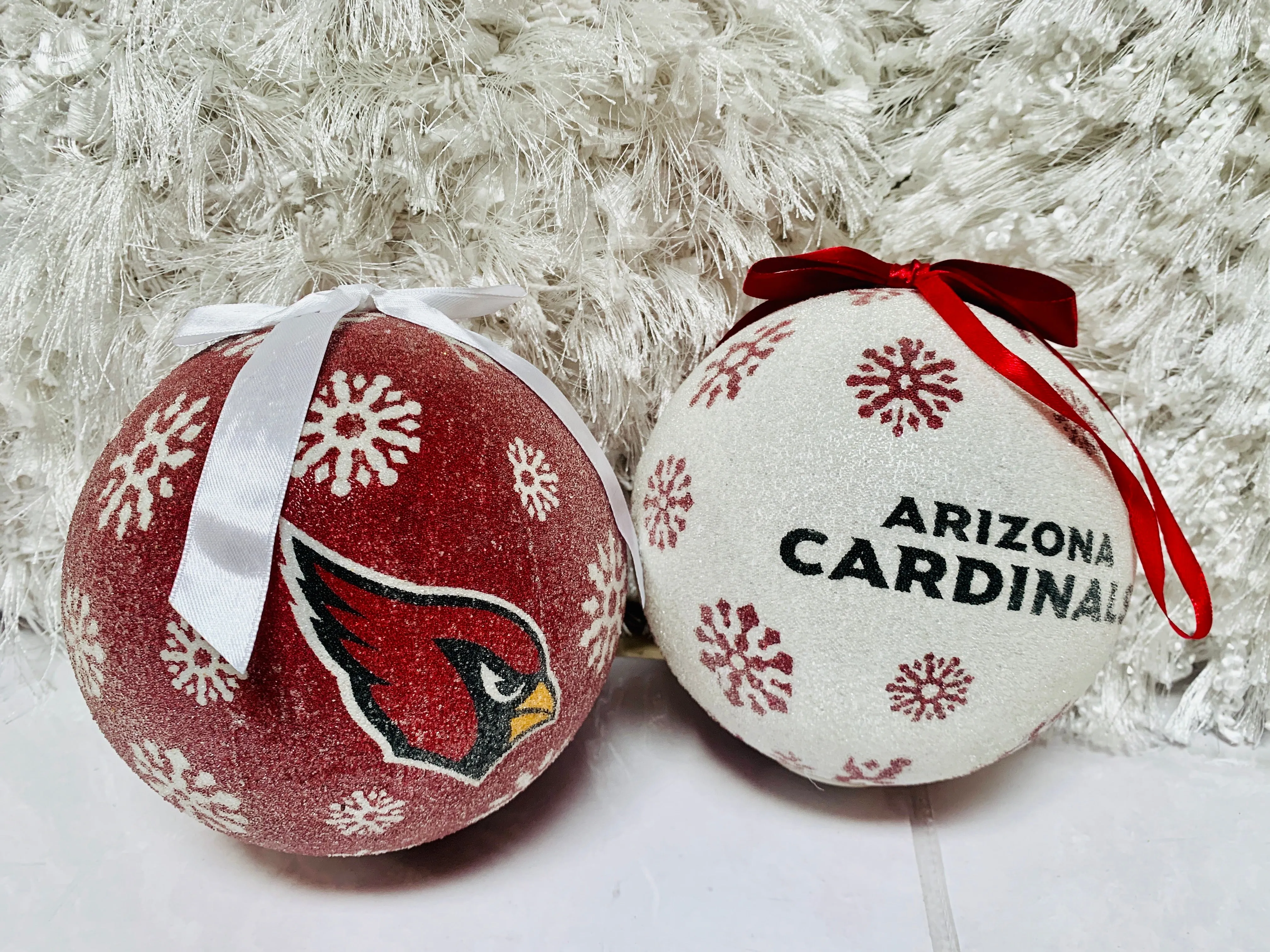 NFL Set of 2 6" Ornaments by Evergreen, Arizona Cardinals,