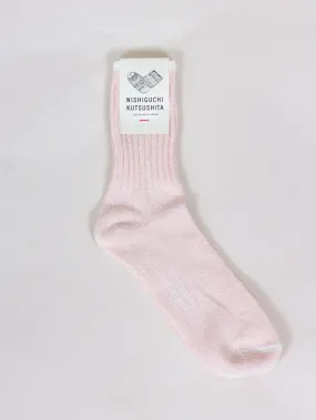 Nishiguchi Kutsushita, Silk/ Cotton Sock, Building Pink