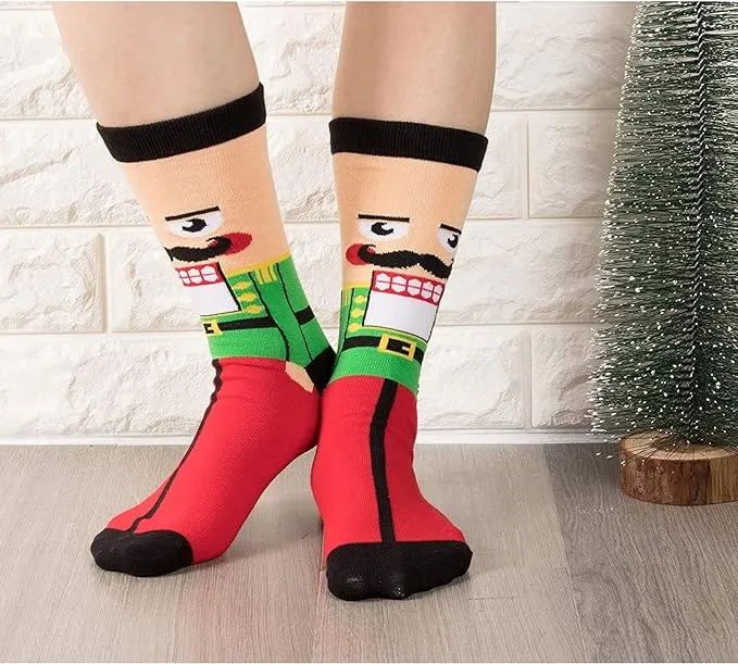 Nutcracker Christmas Crew Socks (Adult Large - Men's Shoe Sizes 8-12)