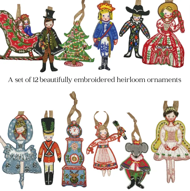 Nutcracker Embroidered Ornament - Harlequin Doll