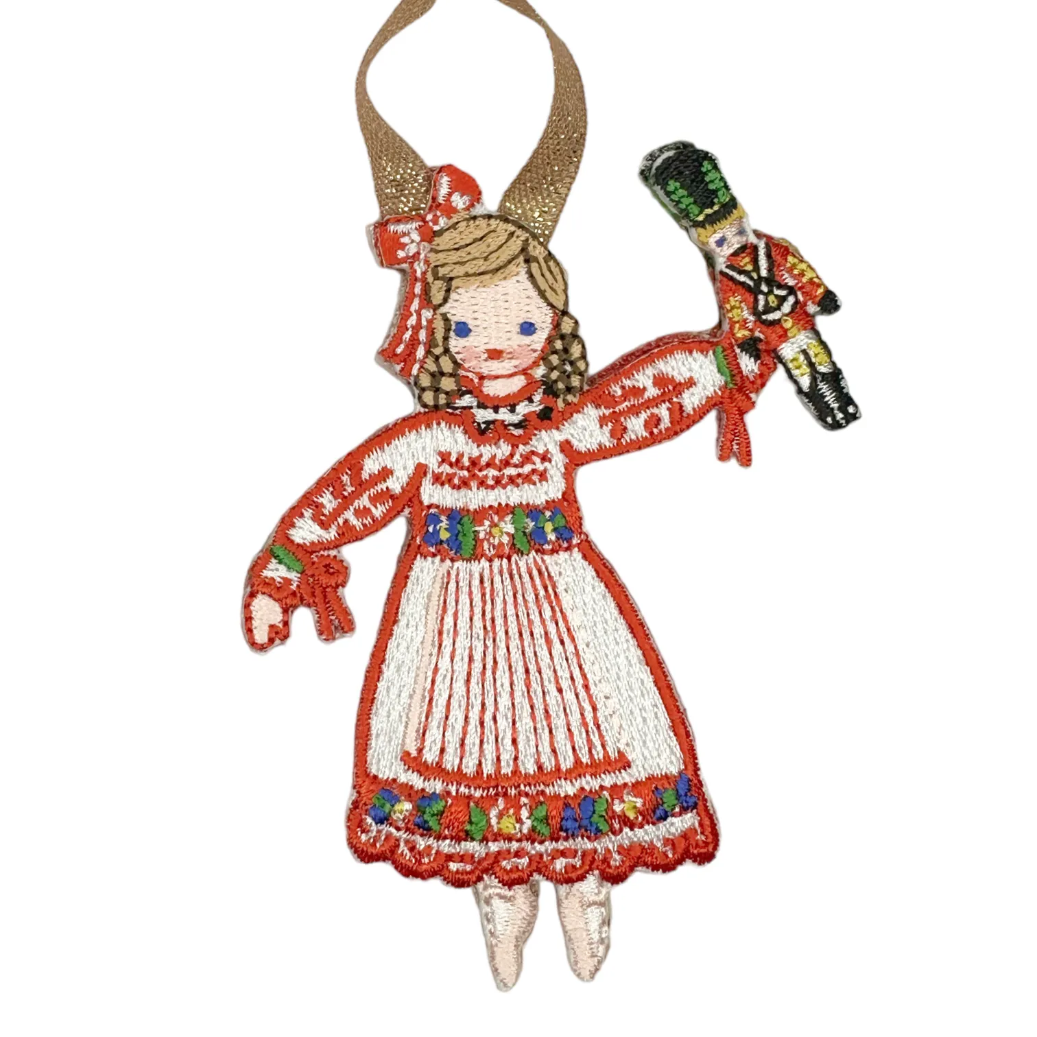 Nutcracker Embroidered Ornament - Harlequin Doll