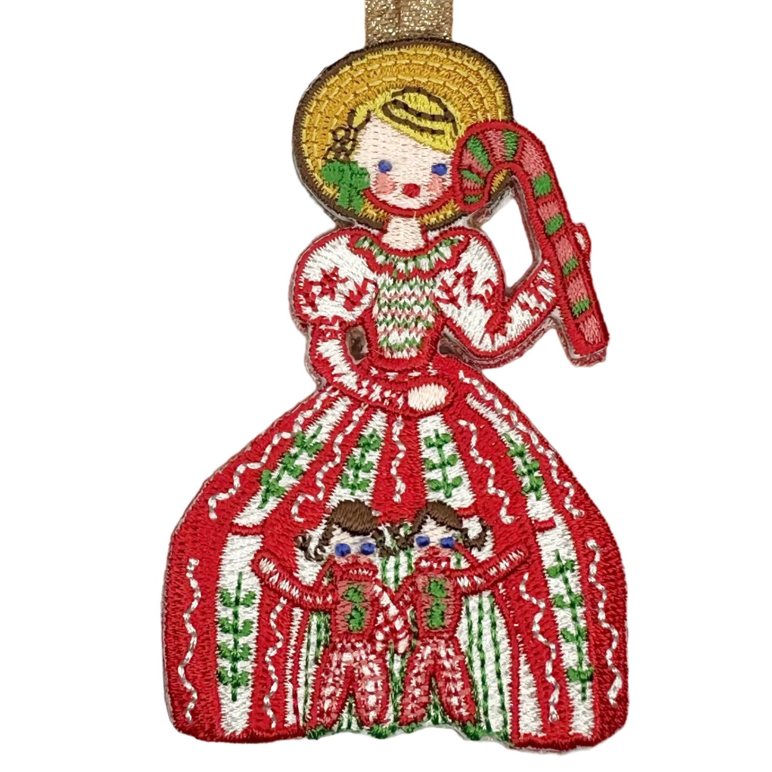 Nutcracker Embroidered Ornament - Harlequin Doll