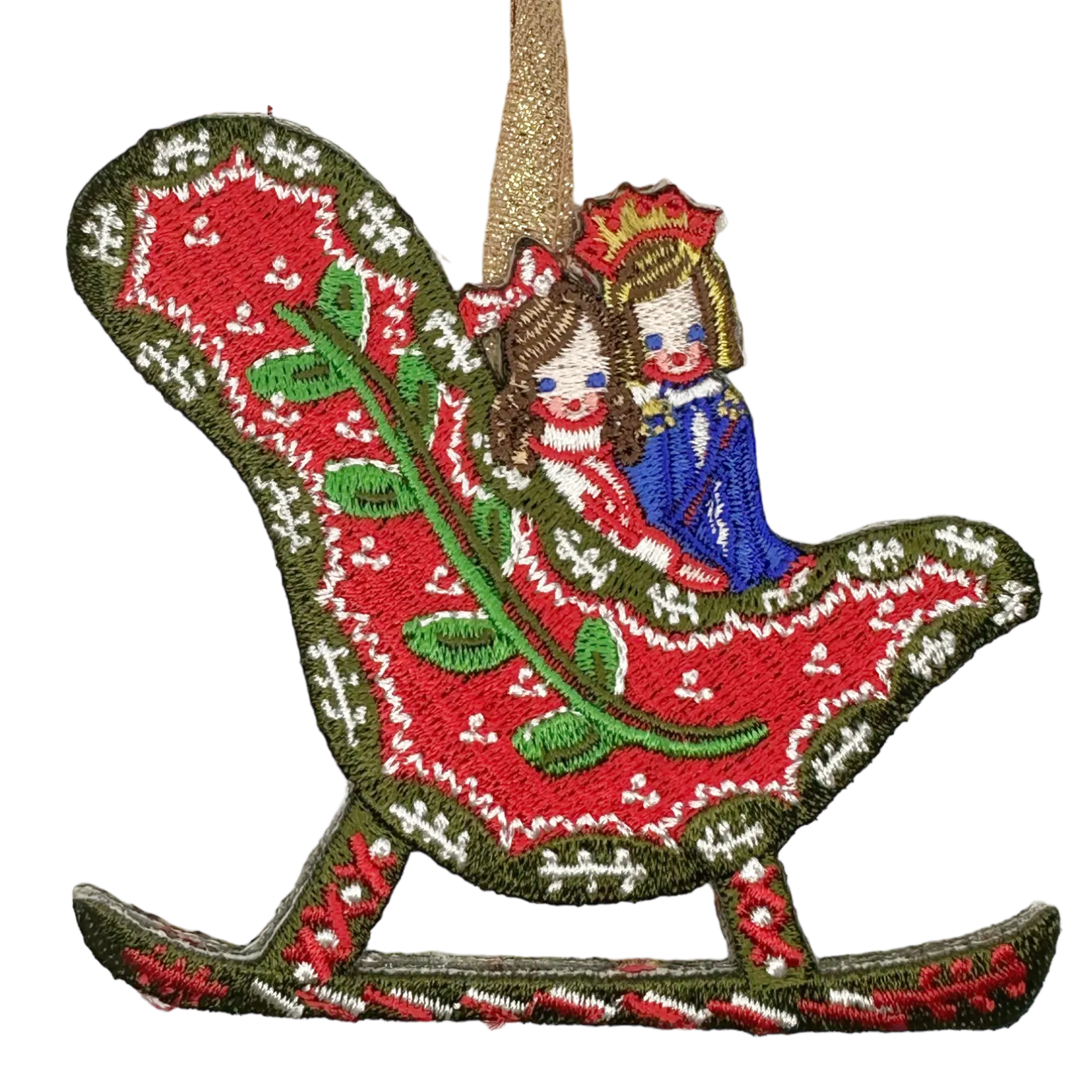 Nutcracker Embroidered Ornament - Harlequin Doll