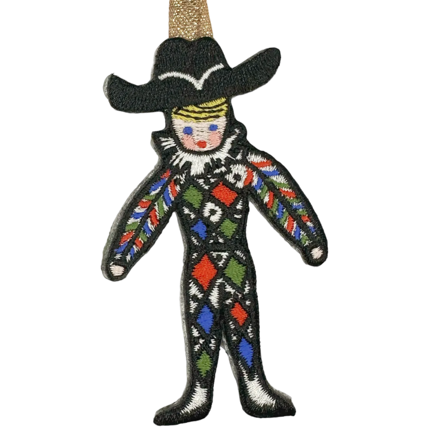 Nutcracker Embroidered Ornament - Harlequin Doll