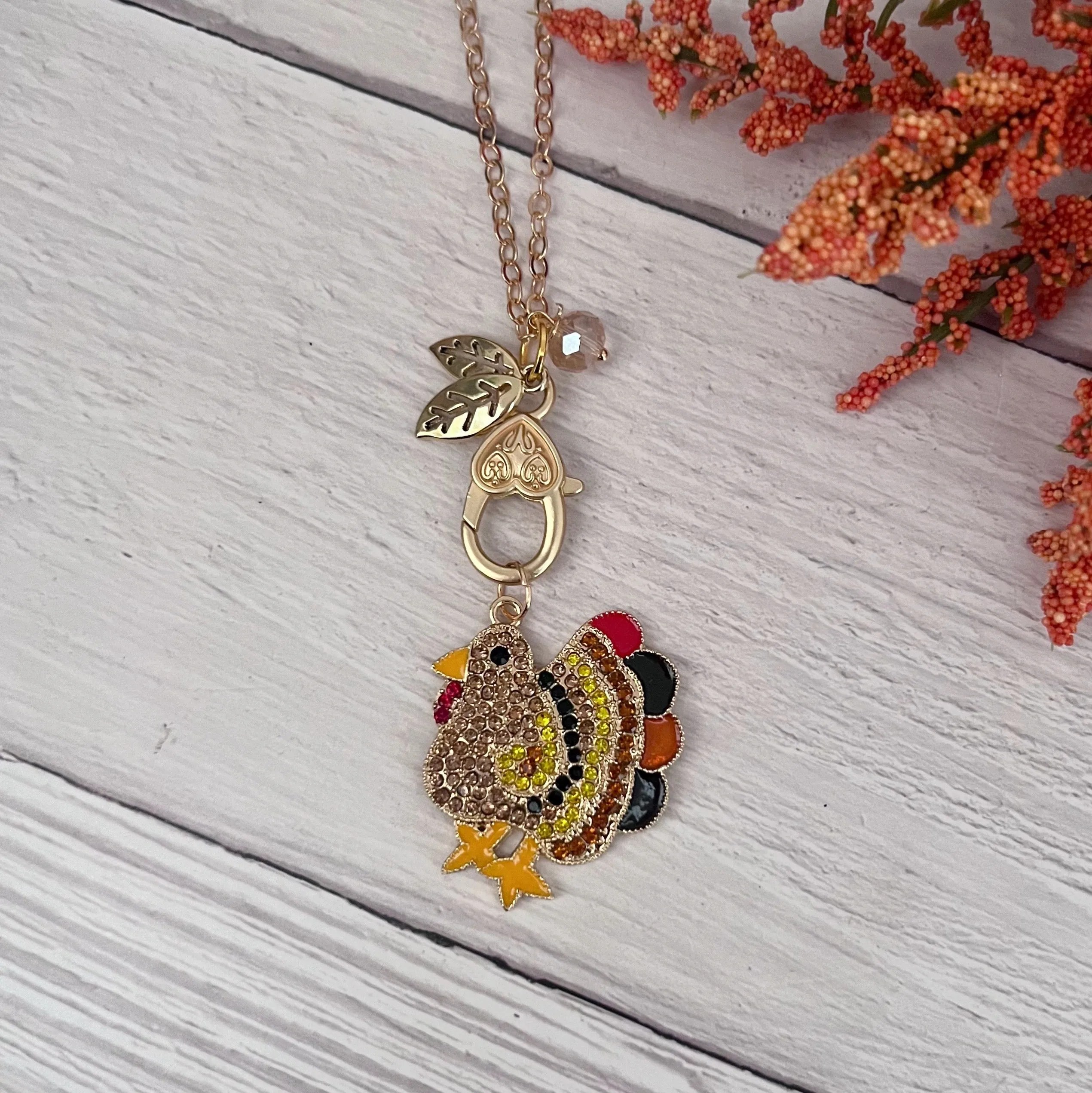 Rhinestone Turkey Necklace